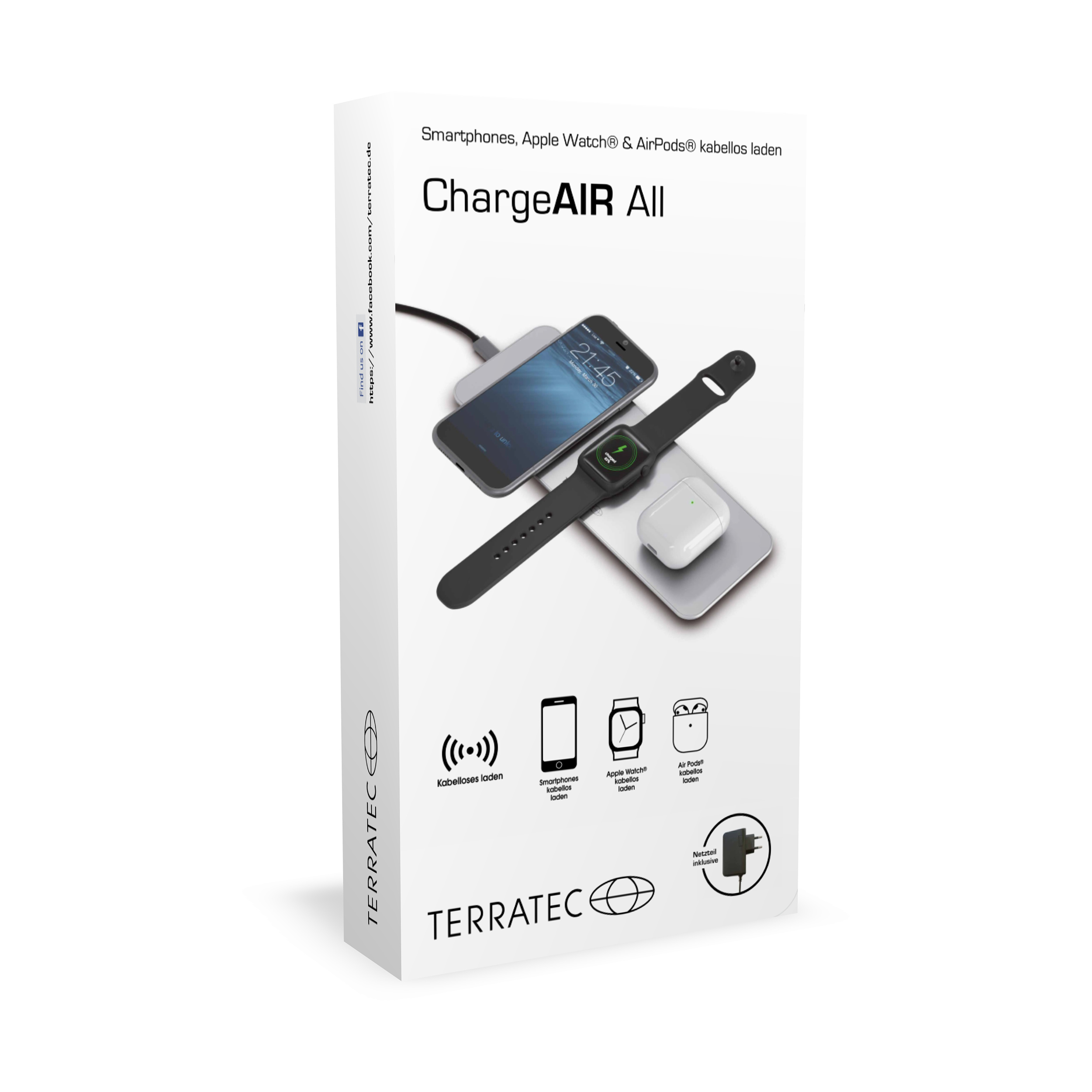Terratec Charge AIR Key Ladestation (Mobiler Apple Watch Ladestation mit  Powerbank als Schlüsselanhänger), Praktischer Karabiner zur Befestigung am  Schlüsselbund